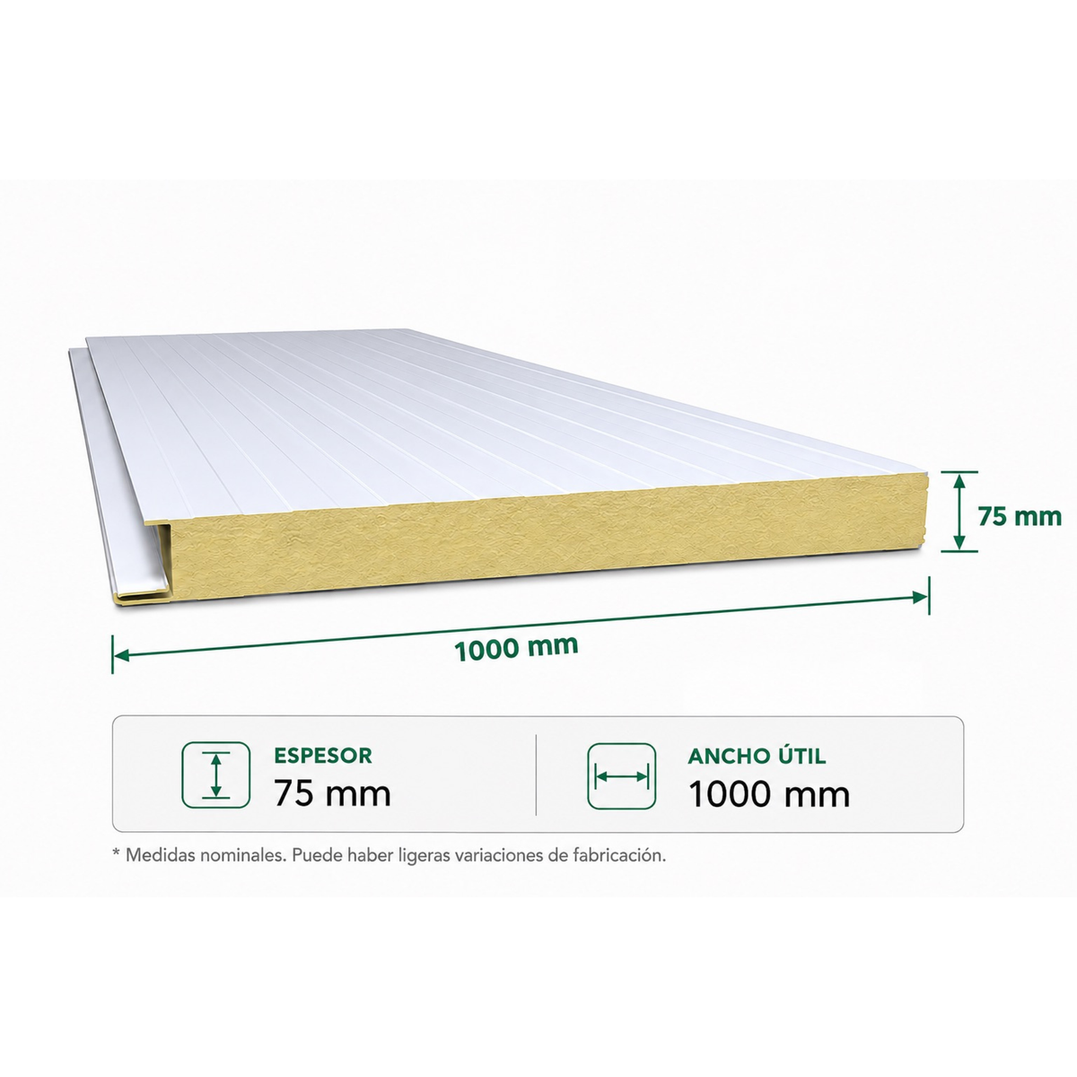 Panel Tipo Sándwich PUR - 3 Pulgadas (75mm)