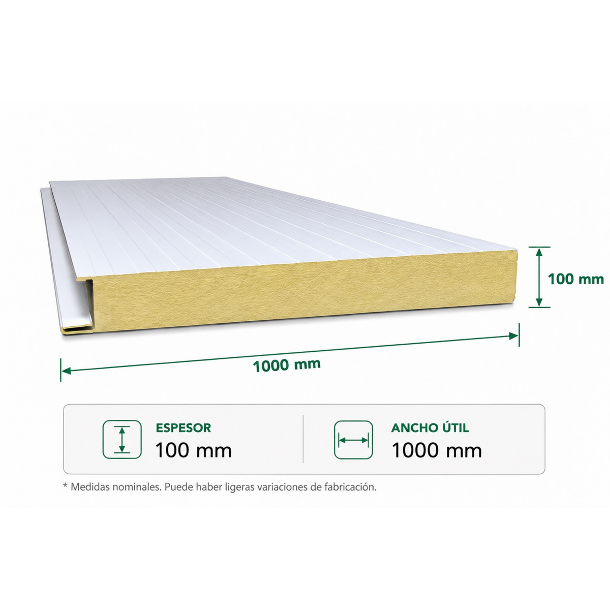 Panel Tipo Sándwich PUR - 4 Pulgadas (100mm)